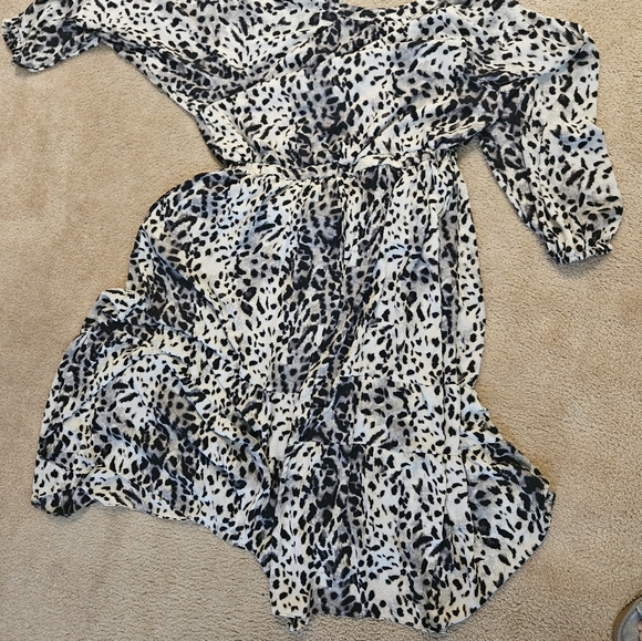 Lane Bryant Black and White Animal-Print Maxi Dress - Picture 2 of 4